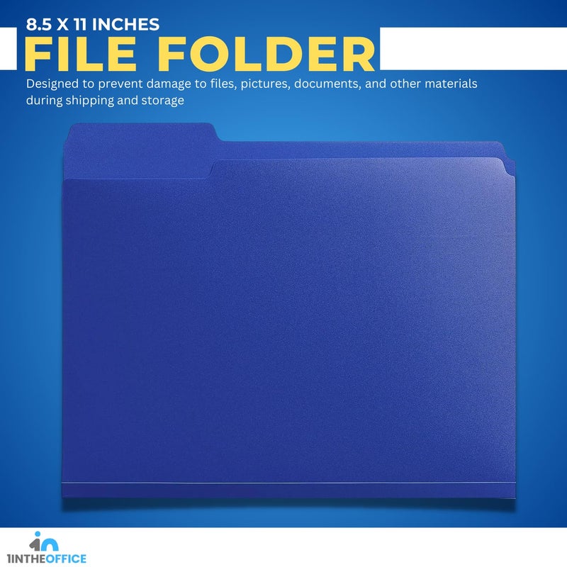 1InTheOffice Plastic File Folders, Poly File Folders. Letter Size, 1/3 Cut File Folders Multi Colors Assorted, 24 Pack - Image 3